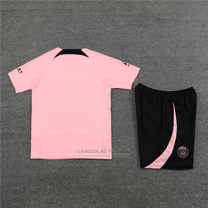Fato de Treino Paris Saint-Germain Manga Curta 2022-2023 Rosa - Calcas Curta